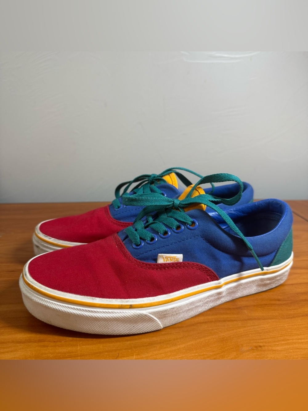 Vans Authentic Low Top‎ Sneaker Shoe Canvas Lace up Colorblock 90's Retro W8.5